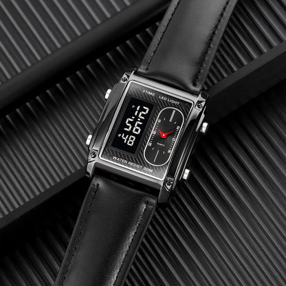 Original Skmei 1868 Boys New Style Design Famous Watch Digital Analog Mens Wrist Watches for Men Luxury Watch - Without Box - Full Black