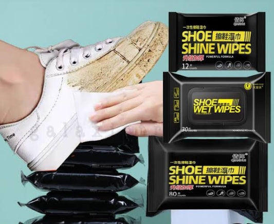 Disposable Shoe Cleaning Wipes | Quick Shine Clean Wet Wipes (80 Wipes In 1 Packet) | Instant Shoe Care | Easy, Mess-Free Cleaning