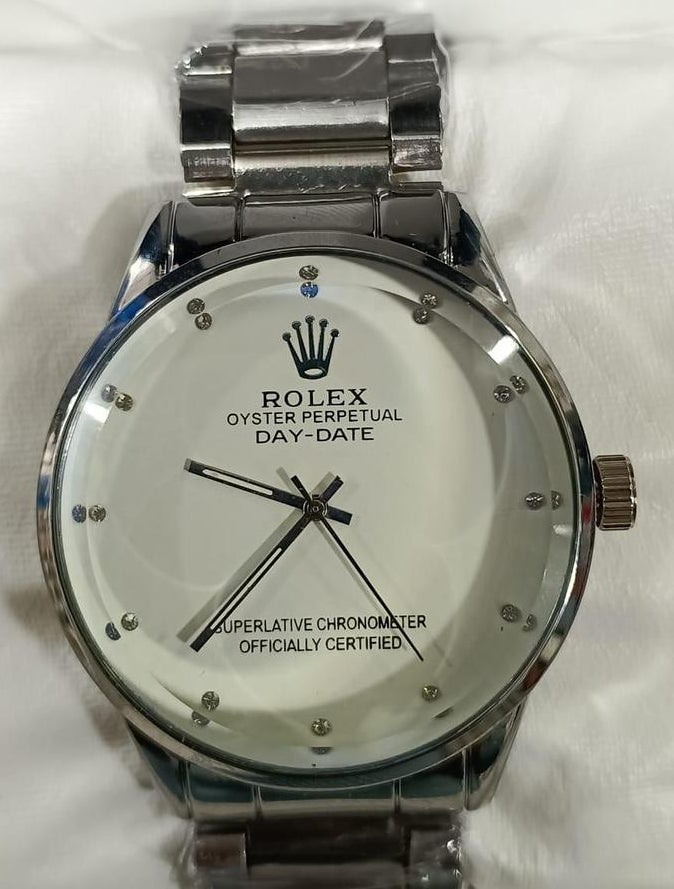 Rolex Men’s Formal Quartz Wrist Watch With Stainless Steel Chain | Best Quality Rolex Watch For Men's - Men's Watches - Wrist Watch For Men - With Random Box