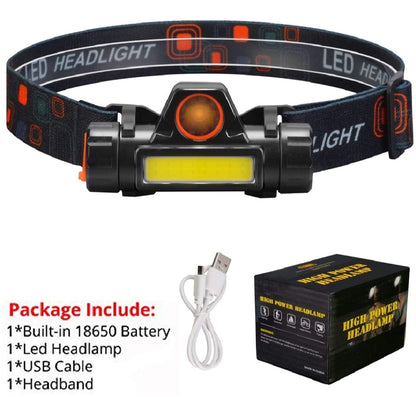 Rechargeable High Power LED Headlamp – Waterproof Headlight with Adjustable Brightness, Magnetic Side & Ergonomic Strap for Camping, Hiking, Fishing & Outdoor Use