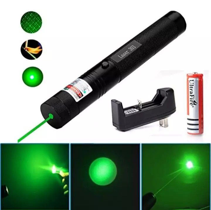 Rechargeable Powerful Green Laser Pointer – Long Range 4+ KM Beam – Water & Weather Resistant – Steel Body