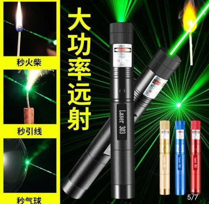 Rechargeable Powerful Green Laser Pointer – Long Range 4+ KM Beam – Water & Weather Resistant – Steel Body