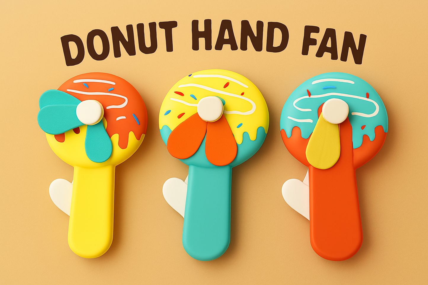 Handheld Donald Shape Toy Fan for Kids – Cute Cartoon Design, Safe Soft Blades, Portable Mini Fan for Summer Play & Cooling (Random Color)