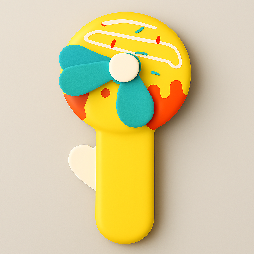 Handheld Donald Shape Toy Fan for Kids – Cute Cartoon Design, Safe Soft Blades, Portable Mini Fan for Summer Play & Cooling (Random Color)