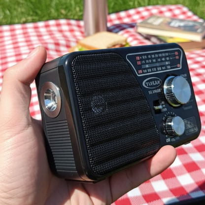 YUEGAN YG-518URT 3-Band Portable Radio with USB/TF MP3 Player, Aux Input, Flashlight & Rechargeable Battery – AM/FM/SW