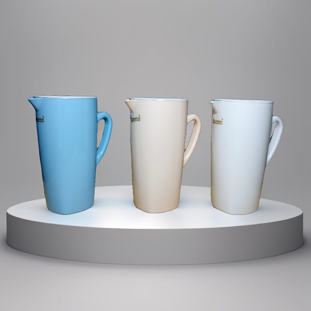 2 Liter Pure Plastic Water Jug – Food-Grade, Durable & Easy-to-Clean with Handle & Lid (Random color)