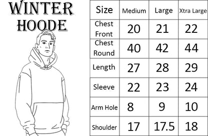 New Summer Collection Full Black Hoodie with WA Print for Men and Boys – Comfortable, Fashionable & Casual Wear - Large