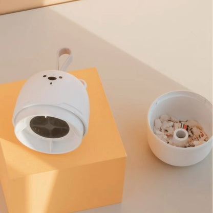 Mini Desktop Vacuum Cleaner with USB Charging – Portable 360° Swivel Dust Cleaner for Keyboards, Office Desks & Small Debris with Bear Head Grip and Cleaning Brush (Random Color)