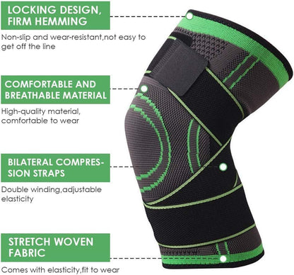 Knee Support Band For Pressure Weaving With 3D Weave Protection Against Injury Pressure Adjustable Knee Support For Men And Women (1 pc)