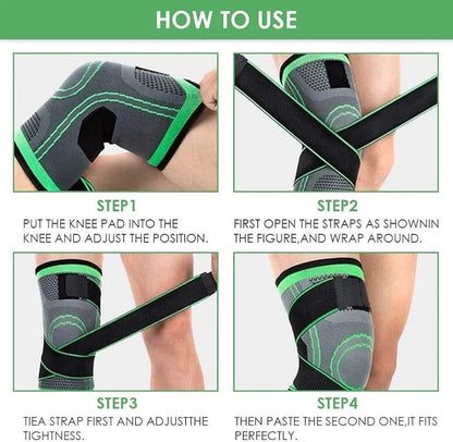 Knee Support Band For Pressure Weaving With 3D Weave Protection Against Injury Pressure Adjustable Knee Support For Men And Women (1 pc)