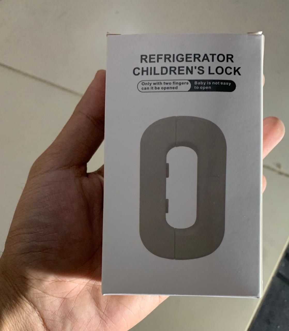 Child Safety Refrigerator Lock – Self Adhesive Fridge And Freezer Door Lock With Double Safety Button And Easy One Hand Operation