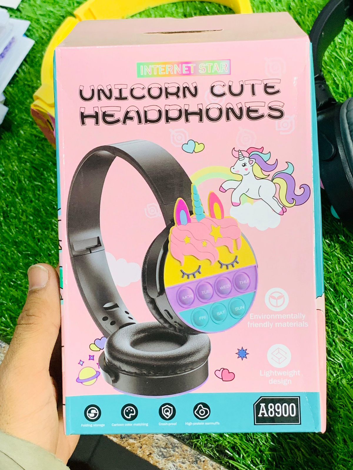 Cute Pop It Wireless Bluetooth Headphones | Foldable Headset With Memory Card Support, Wired & Wireless Modes, Soft Earpads For Kids (Random Color)